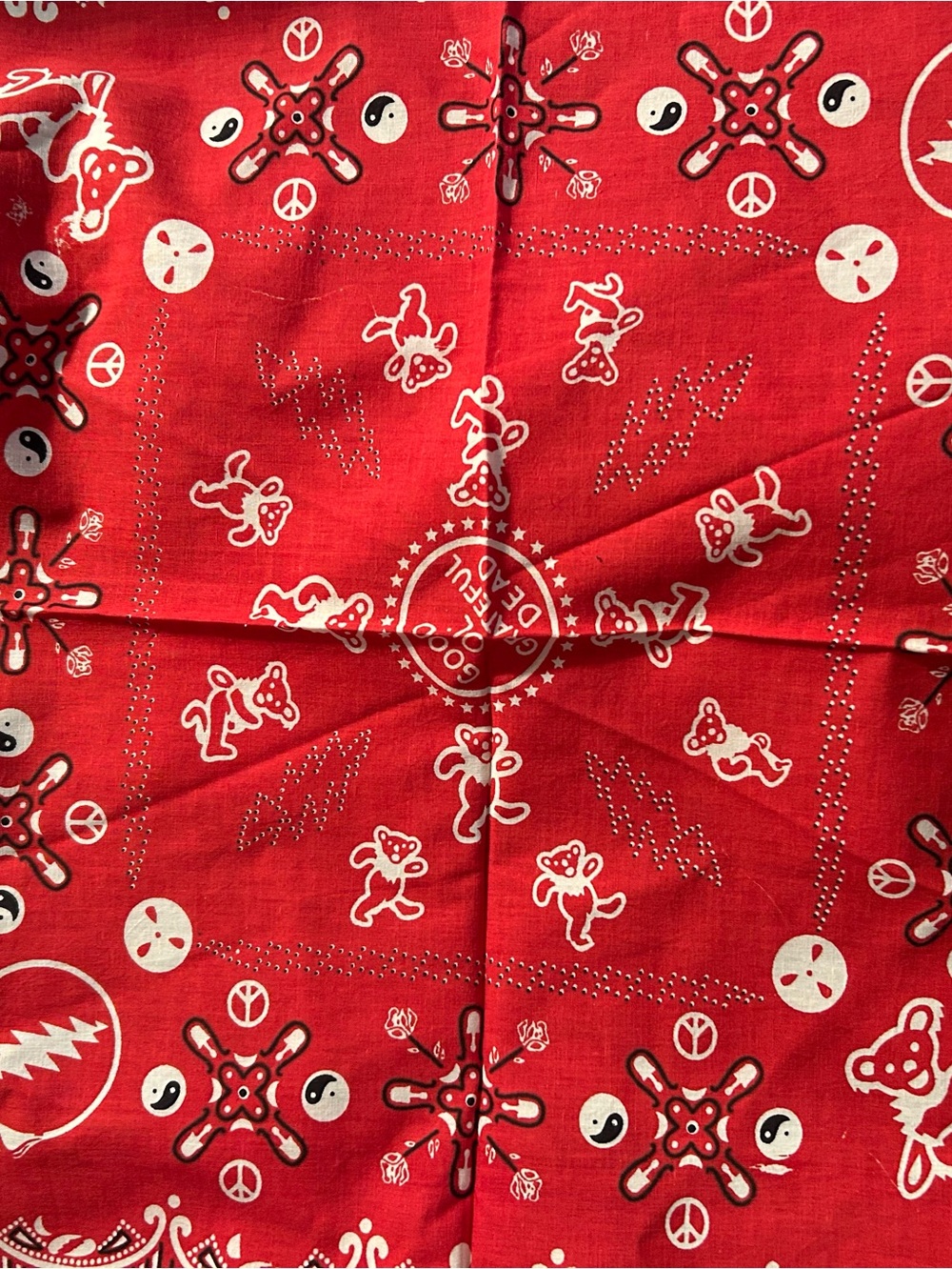 Grateful Dead Y2K Red Paisley Bandana 19x19